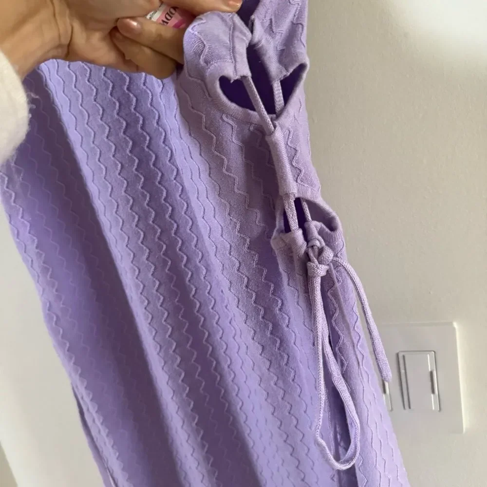 Free People Beach Eve Sweater Maxi Dress in Purple M